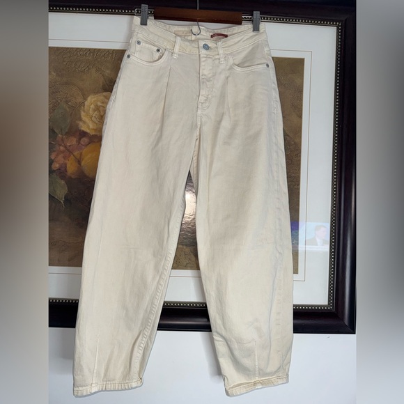 Anthropologie Pilcro The Breaker Barrel Cream Jeans 25 - Picture 4 of 11